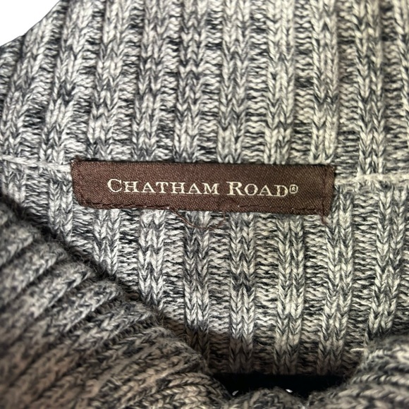 Chatham Road Heathered Gray Four Button Henley Sweater w/ Stand Up Collar Small - Picture 5 of 6
